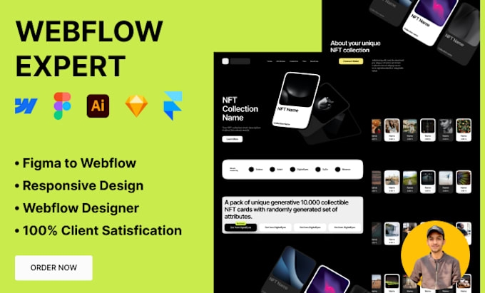 Gig Preview - Develop modern responsive webflow website, redesign figma to webflow website