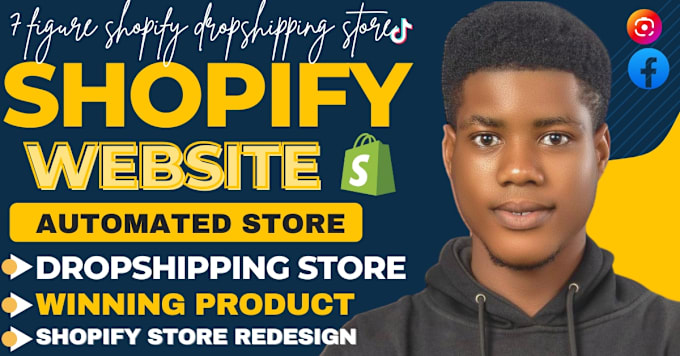 Gig Preview - Create automated shopify dropshipping store, shopify store website redesign