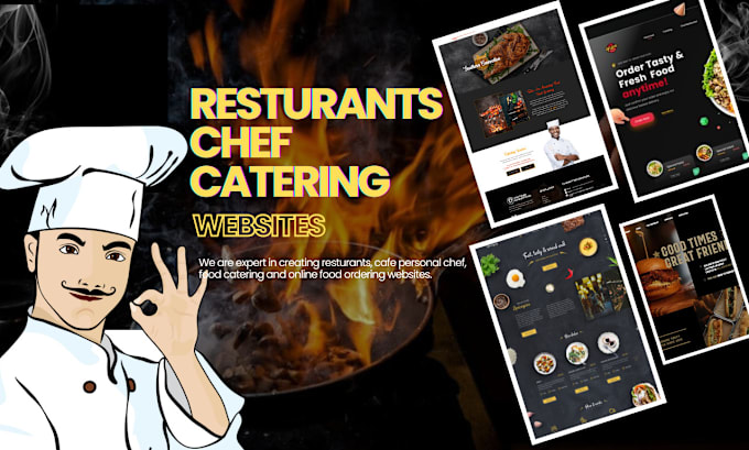 Gig Preview - Design redesign your restaurant, chef, catering and online food ordering website