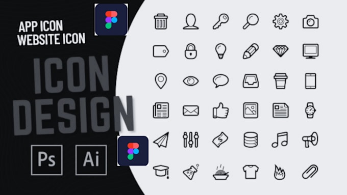 Gig Preview - Design outstanding icons, for app, games, brand identity and ai website icons