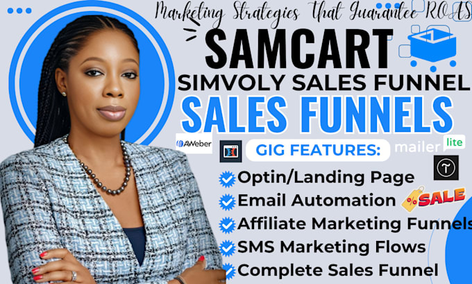 Bestseller - build simvoly sales funnel, landing page on thrivecart, samcart sales funnel