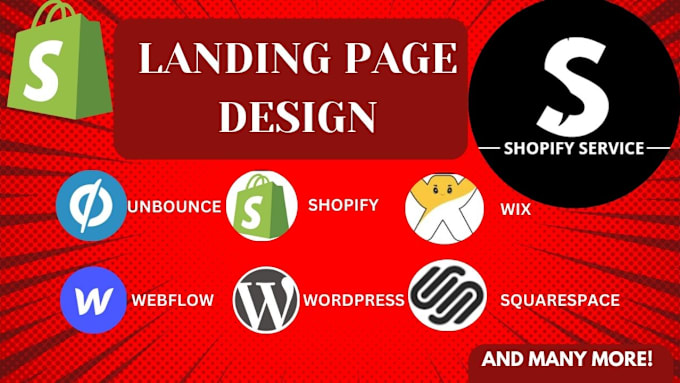 Gig Preview - Create landing pages using shopify, wix website, word press