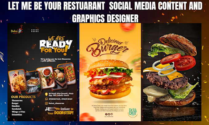 Bestseller - restuarant instagram content designer  social media graphics design and post