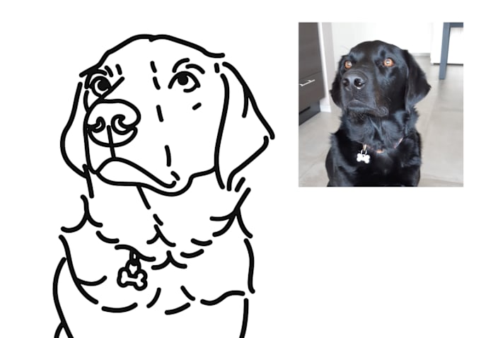 Gig Preview - Draw your pet or dog in flat line illustration