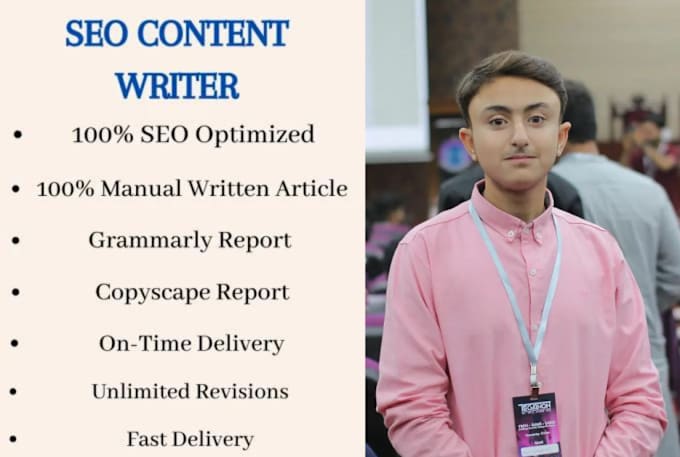 Gig Preview - Write high quality SEO articles, blog posts, website contents with images