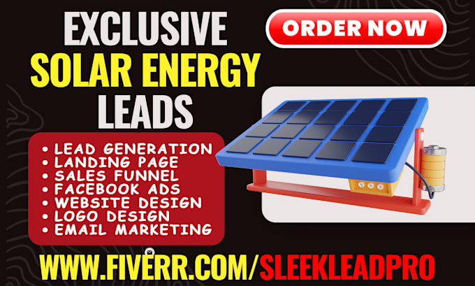 Gig Preview - Generate solar lead with solar panel calculator cost website solar sales funnel