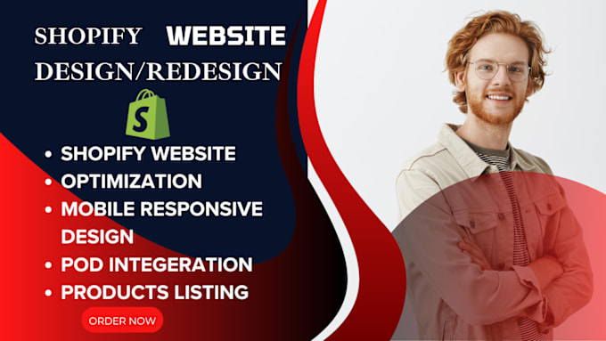 Gig Preview - Design and redesign shopify website shopify store design shopify seo shopify pod