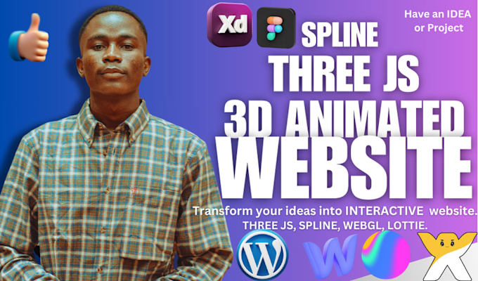 Gig Preview - Interactive 3d animated website 3d spline animation 3d shopify website animation