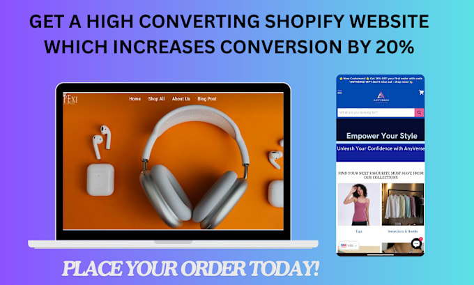 Gig Preview - Design a high converting shopify website that boosts sales by 20percentage