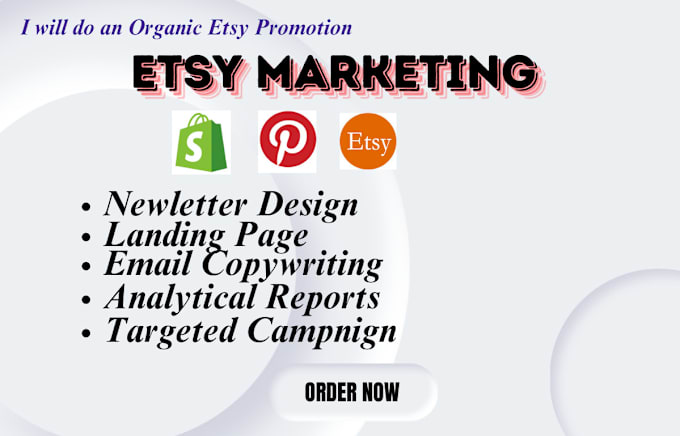 Gig Preview - Do etsy shop promotion campaigns to boost etsy sales