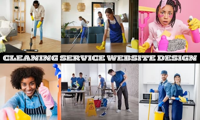 Gig Preview - Design cleaning service website, house, office cleaning, booking koala, launch27