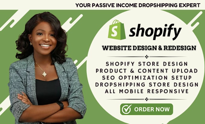 Gig Preview - Shopify website design shopify website redesign shopify store design