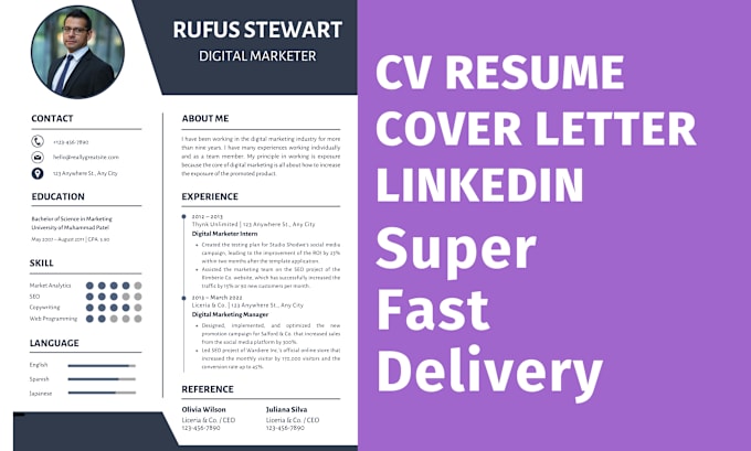 Gig Preview - Create cv resume build job targeted cover letter linkedin profile optimization