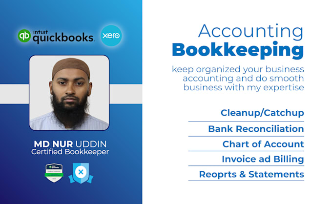 Gig Preview - Do clean up bookkeeping in quickbooks and xero