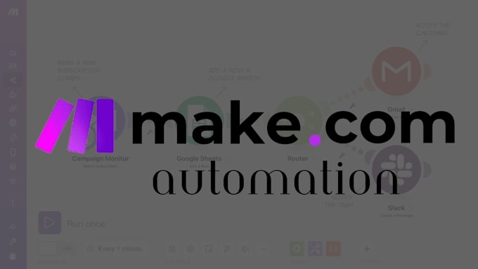 Gig Preview - Do make com automation, made com, make com scenerio, make com automation