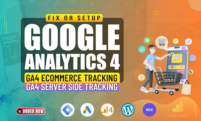 Gig Preview - Setup google analytics 4, ga4 ecommerce tracking, server side tracking by GTM