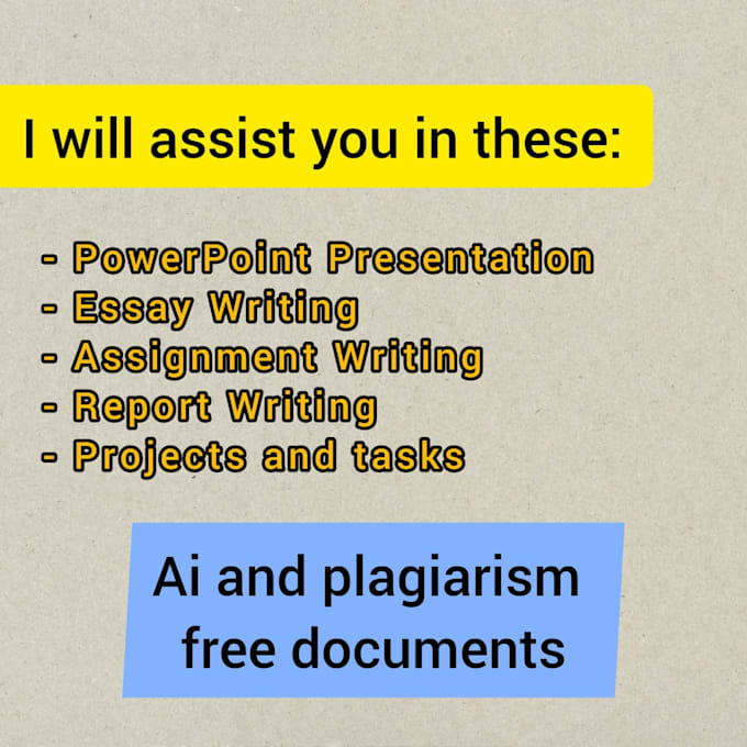 Gig Preview - Write assignment, make research reports, presentations