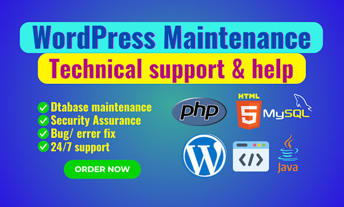 Gig Preview - Provide monthly business wordpress website maintenance, help and support