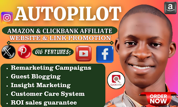 Gig Preview - Promote autopilot amazon affiliate website, clickbank affiliate link promotion