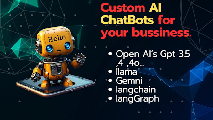 Gig Preview - Create a custom ai chatbot for your bussiness application