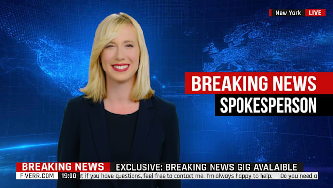 Gig Preview - Edit your breaking news video with any gender and any language spokesperson