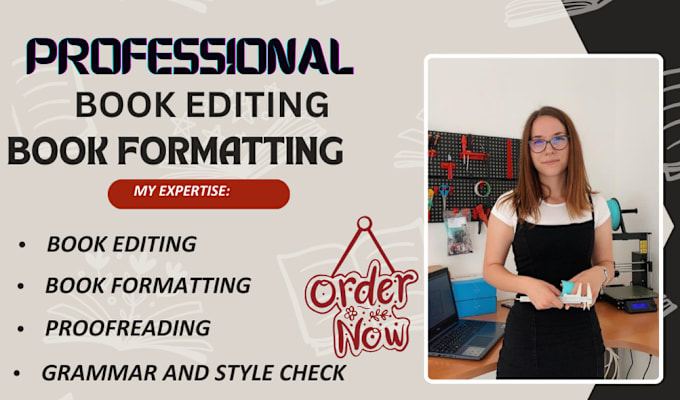 Gig Preview - Do book editing proofreading book formatting for fiction ebook nonfiction ebook