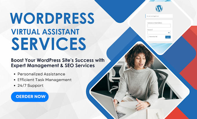 Gig Preview - Be a professional wordpress virtual assistant expert website management SEO