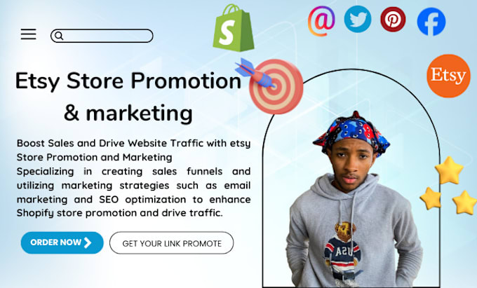 Gig Preview - Promote your etsy store on most used social media platform and rank on serp