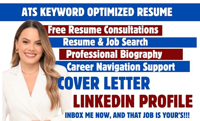 Gig Preview - Write ats resume writing, cover letter,  resume and executive resume, linkedin