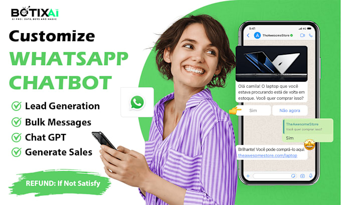 Gig Preview - Develop customize whatsapp chatbot using manychat