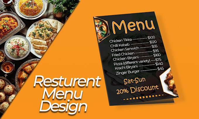 Gig Preview - Design resturant digital menu board and modern menu