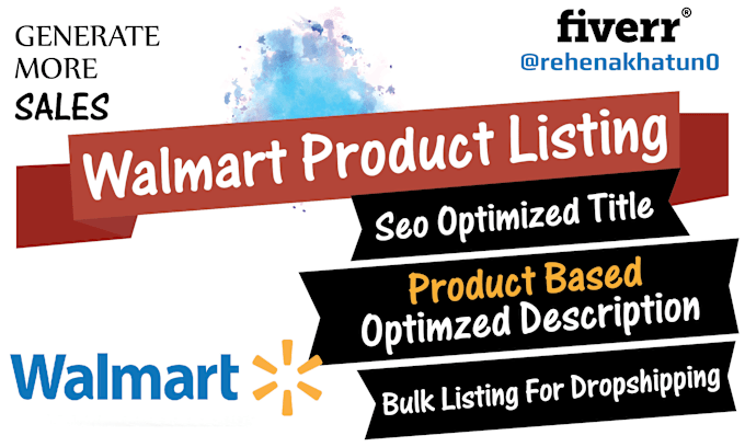 Gig Preview - List products on walmart marketplace and optimize them