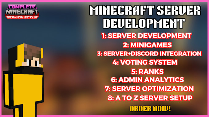 Gig Preview - Create, setup and develop minecraft server