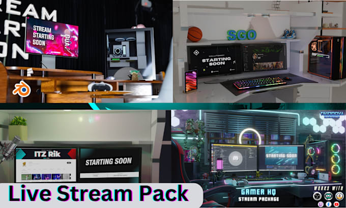 Gig Preview - Design animated twitch graphics for streamers, mascot logo, panels, screens