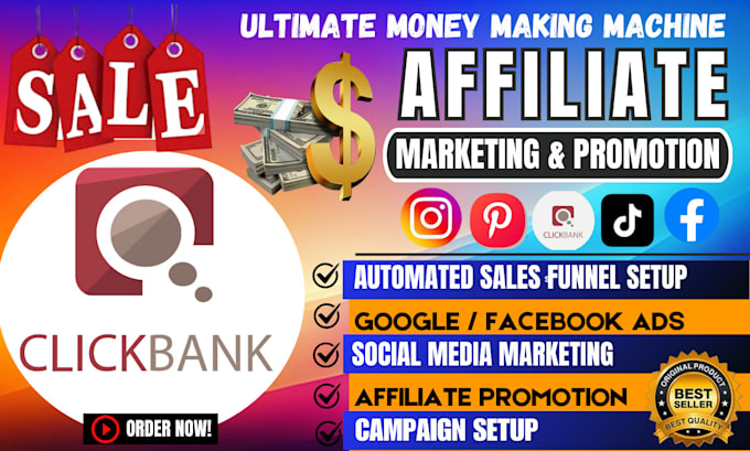 Gig Preview - Do clickbank affiliate marketing, clickbank sales funnel for affiliate promotion