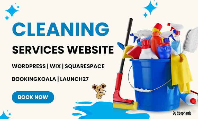 Gig Preview - Setup cleaning service website pricing parameters booking koala website launch27