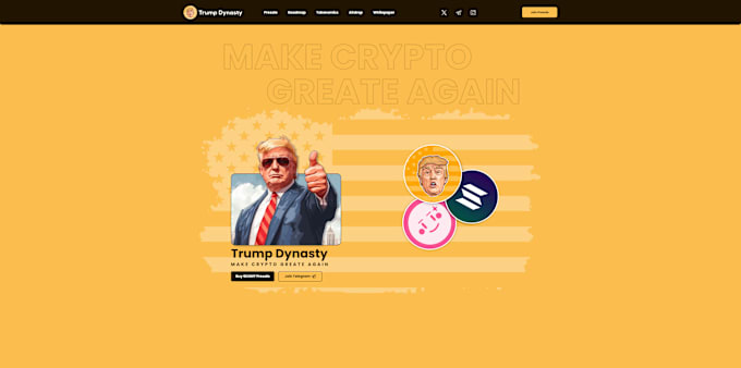 Gig Preview - Trump meme coin, token website