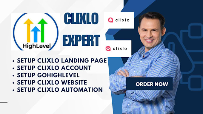 Gig Preview - Design clixlo website design clixlo landing page setup clixlo automation clixlo