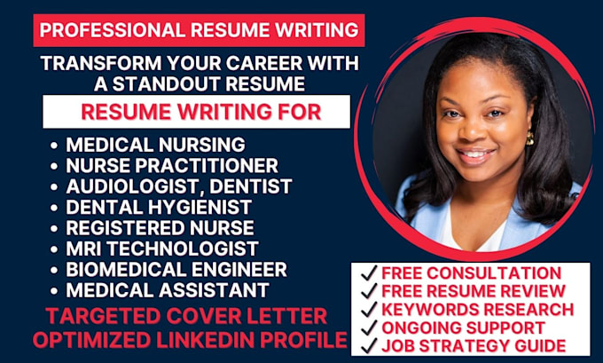 Gig Preview - Write edit medical resume, nursing resume, healthcare resume and cover letter