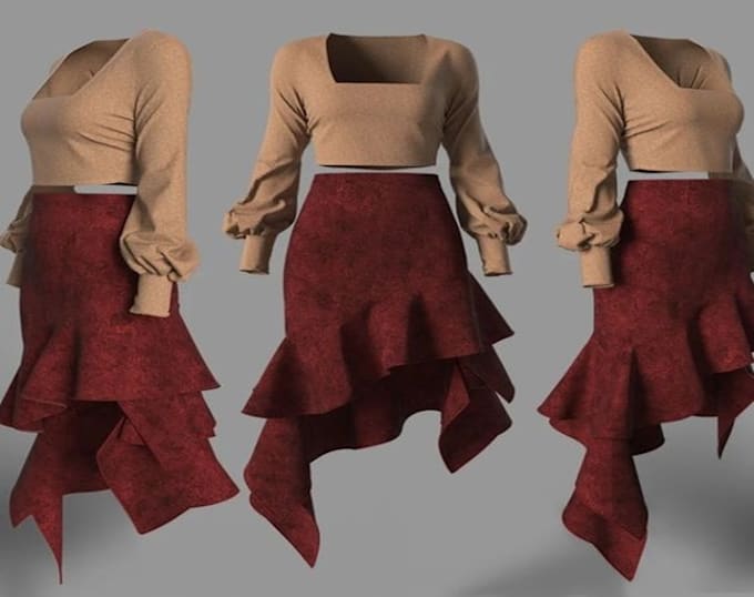 Gig Preview - Do 3d fashion designs, clothing, garment and animation for online shopping