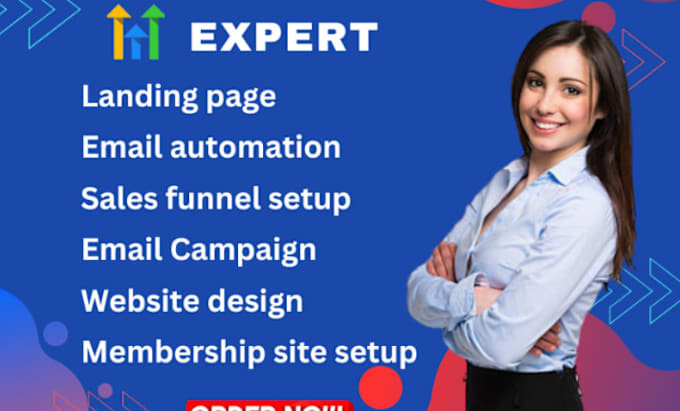 Gig Preview - Setup gohighlevel website sales funnel clickfunnels landing page automation