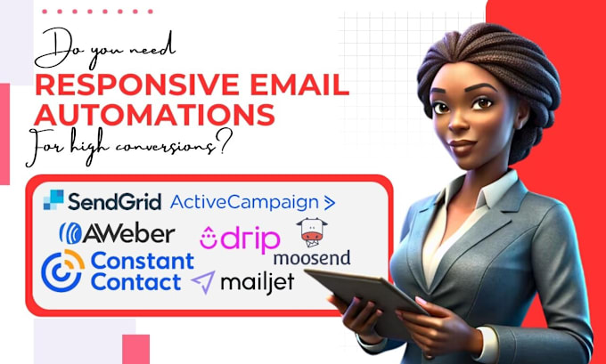 Gig Preview - Do sendgrid, aweber, activecampaign, drip, covert email template automations