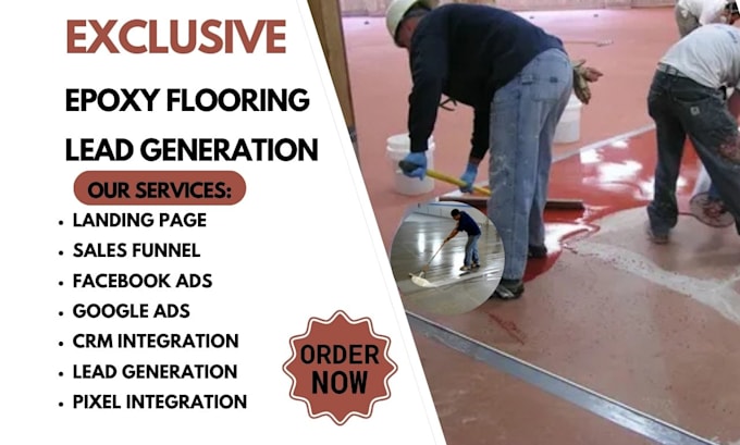 Gig Preview - Generate epoxy flooring leads home construction leads roofing leads landing page