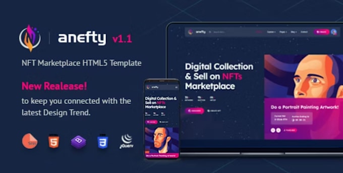 Bestseller - create your web nft marketplace HTML5 template