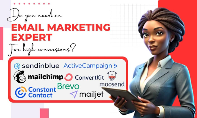 Gig Preview - Do constant contact, sendinblue, mailchimp, convertkit, mailjet email marketing