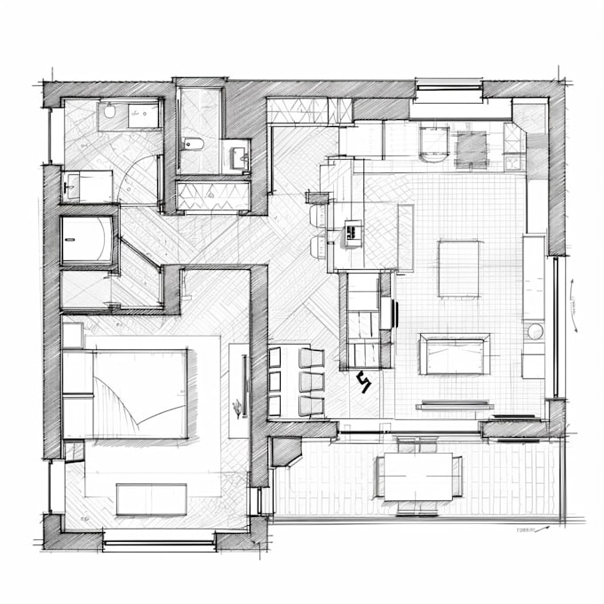 Gig Preview - Do architectural floor plan , convert 2d floor plan in autocad