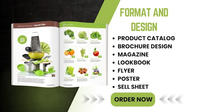 Gig Preview - Design product catalog, brochure catalogue flyer magazine canva, adobe indesign