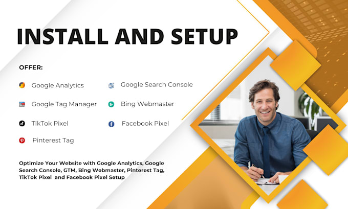 Gig Preview - Setup google analytics, search console, GTM, bing, facebook pixel