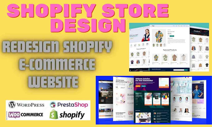 Gig Preview - Design shopify dropshipping store, redesign ecommerce store