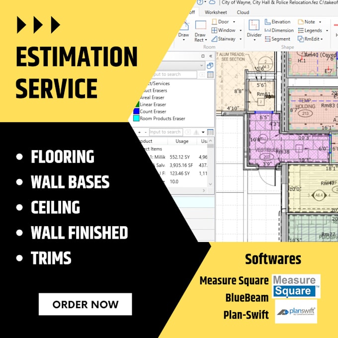 Gig Preview - Do flooring take off and estimate using measure square